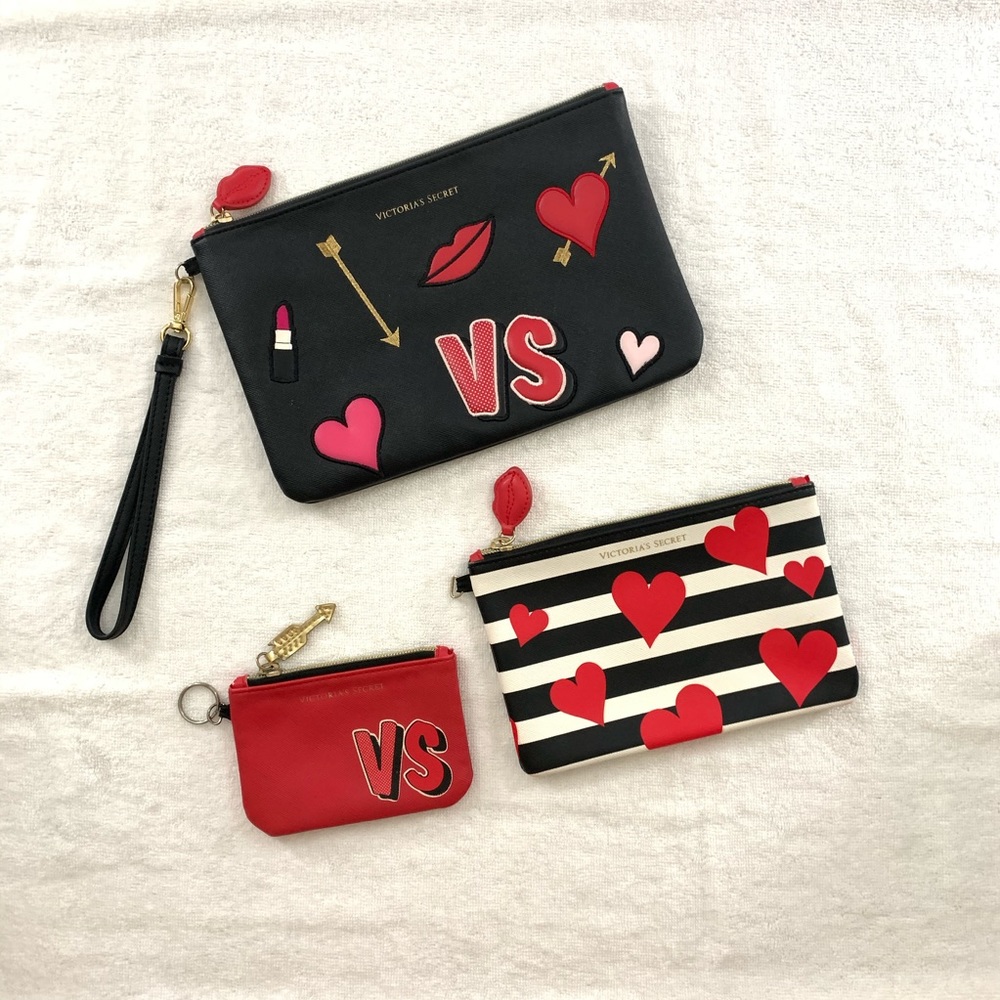 Victoria Secret Valentine Cosmetic Bag Clutch Set